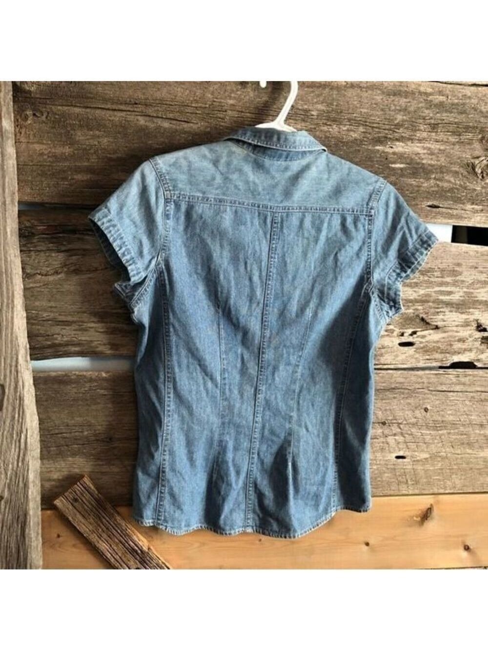 VINTAGE Bonjour denim blouse size Med - Picture 3 of 4